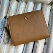 New Tory Burch Emerson Mini Saffiano Leather Wallet Moose 147606