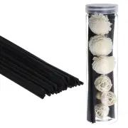 20CM/8" Reed Diffuser Sticks Set, 50 Pack Stick with Decoration Bottle, Black