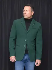 NWT SIZE XL HUNTER GREEN MENS BLAZER,TAILOR FIT, FANCY HOOK BUTTON ONE OF A KIND
