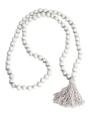 [Willow & Silk] Mango Wood Tassel Garland in White