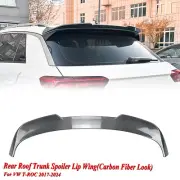Carbon Look Car Rear Trunk Spoiler Lip Wing For Volkswagen T-ROC 2017-2024