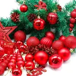 丸子精選24PCS/BOX PLASTIC XMAS TREE DECORATIVE PENDANT ACCESSORI