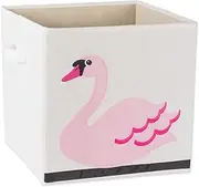 [E-Living Store] Collapsible Storage Bin Cube for Bedroom, Nursery, Playroom and More 13x13x13 - Swan