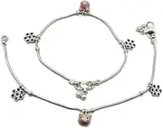 [Generic] 925 Sterling Silver Anklet, 27.5 cm Length, 36.3 g, Designer Payal