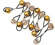 RED by Kiss 8 Pieces 16mm Ball Hair Ties, Bubble Ponytail Holders for Kids Girls Children Women Baby Toddlers, Twin Bead Colorful Elastic Hair Accessories, Cute Hair Bands with Balls (Gold&Clear)