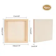 Painting Canvas Panel, Blank drawing Board, Wood & Canvas 19.8cmx19.8cm, 1pc