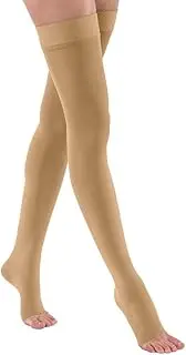 BSN Medical/Jobst 115697 Opaque Compression Hose, Thigh High, 15-20 mmHg, Open Toe, Small, Honey