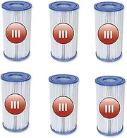 (Classic, 1 - Pack) - 6 x Bestway Size III Filter Cartridge for Swimming Pools 58012