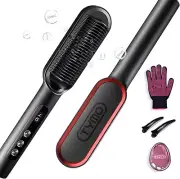 TYMO Ring Plus Hair Straightener Brush,Ionic Straightening Brush & Hair Iron 2-1