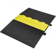 VEVOR Rubber Cable Protector Ramp, 5 Channel, 10000 kg/axle Capacity Heavy Duty Wire Cover Ramp Hose Cord Ramp Driveway, Traffic Speed Bump with Flip-