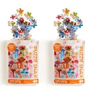 2x 100pc WerkShoppe Snax Jigsaw Puzzle 8x10 Mushroom Patch Educational Game 7y+