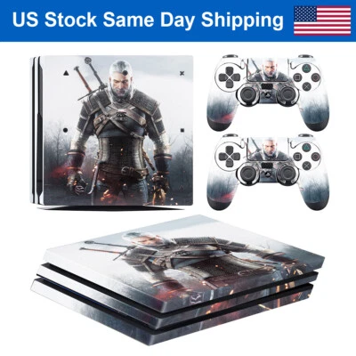 Fashion Vinyl Decal Cover Skin Sticker for Sony PS4 Pro Console + 2 Controller