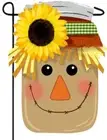 Linen Mason Jar Scarecrow Decorative Garden Flag