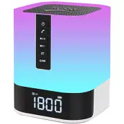 Night Lights Bluetooth Speaker with Alarm Clock Wireless Bedside Lamp