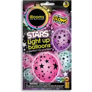 Illooms LED Balloons Stars Light Up Balloons 5 pack