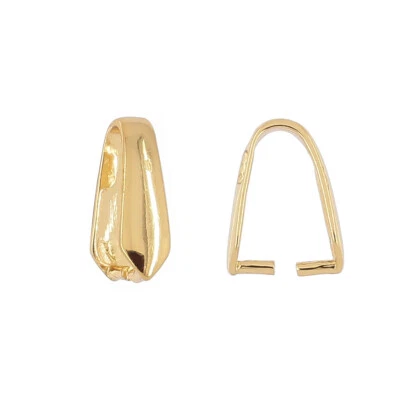 2 Gold Plated Sterling Silver Pinch Clip Bail Pendant Clasp 9mm #97340