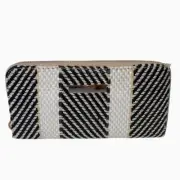 Rattan Zip Around Wallet in Wheat by ALIBI