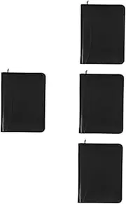 NUOBESTY 4pcs Sleek Zippered Portfolio Binder Multi-Functional Document Organizer Zippered Binder Office Portfolio Folder A5