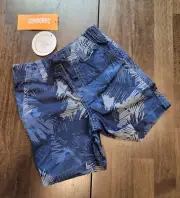 NWT Gymboree SURF WAGON Blue Scribble Leaf Shorts, 12-18 Months,