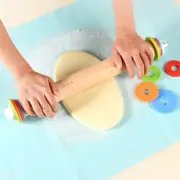 Wood Rolling Pin With 4 Adjustable Thickness Rings