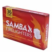 2x Samba FIRELIGHTERS 36Pcs Long Lasting Burn Time,Easy To Use WHITE *Aust Brand