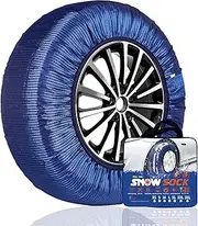 SAITUMA Snow Chains Car Textile Snow Chains EN 16662-3 Homologated Tyre Snow Chains Washable Quick Assembly (M) Pack of 2