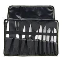 在飛比找樂天市場購物網優惠-壽司刀具收納包卷式中西餐廚師工具包便攜多功能雕刻刺身刀袋黑色