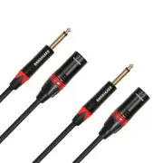 2 Pack 1/4 Inch TS to XLR Male 3 Feet Cable 3 Ft 2 Pack