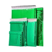 Poly Bubble Metallic Bags 7.5" x 11" 250 pcs Glamour Mailers Envelopes Green