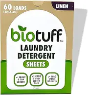 Biotuff Laundry Detergent Sheets - Eco Friendly & Biodegradable - Plastic Free, Zero Waste Laundry Solution - Powerful Cleaning for Fresh, Soft & Stain Free Clothes | 30 Sheets