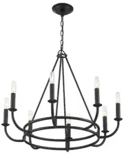 Crystorama Bailey 8-Light Matte Black Chandelier
