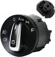 Car Headlight Switch Low Beam 5ND941431A Car Headlight Automatic Switch Suitable for Caddy for Sharan for Touran for Transporte for Seat 2006-2015(Black 6)