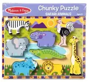 Melissa & Doug Chunky Puzzle 6pcs 12"X9"-Safari