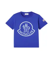 [Moncler Enfant] Moncler Enfant Logo cotton jersey T-shirt Y 14 blue