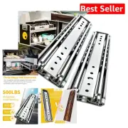 Smooth Full Extension Drawer Slides, 20 Inch Locking Runners - 500 lb Capacity
