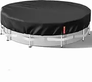 [VniYors] 24 Ft Round Pool Cover, Hot Tub Cover, Solar Pool Covers for Above Ground Pools, Heavy-Duty Waterproof Dustproof Pool Solar Cover with Drawstring and Ground Nails（Black）