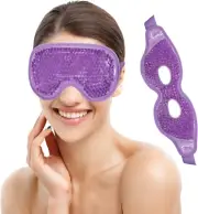 Ice Eye Mask Reusable 2 Pcs Ice Pack for Eyes,Hot Cold Compress Gel Bead Cool...