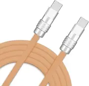 Chubby 2.0 240W USB C Cable Durable Fast Charging Cable Ultra-Thick Silicone Charger Cord Compatible with iPhone 15/16 Series, Samsung Galaxy, Desert Titanium, Type-C to Type-C, 16.4 FT
