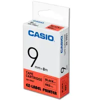 在飛比找Yahoo奇摩購物中心優惠-CASIO 標籤機專用色帶-9mm【共有9色】紅底黑字-XR