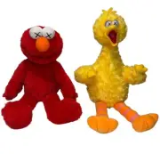 KAWS X SESAME STREET X UNIQLO ELMO & BIG BIRD PLUSH TOYS NEW WITH TAGS / KAWS