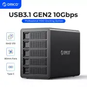 ORICO 5 Bay Hard Drive Enclosure USB C 3.1 to SATA 10Gbps For 2.5/3.5" HDD SSDs