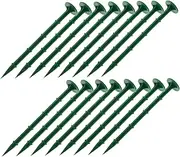 CANIGHT 100Pcs Garden Stakes Durable Plastic Ground Pegs for Tents Landscaping Plants Green Garden Stakes for Outdoor Fixing and Anchoring