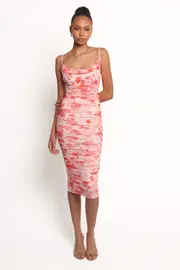 [PUP44] Tempest Midi Dress - Pink Floral 4 Pink