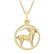 9ct Yellow Gold Capricorn Zodiac Pendant