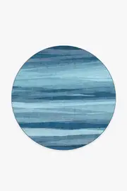185' Round | Machine Washable Runner Rug | Kid & Pet Friendly | Indoor Rug | Meridian Blue Rug | Ruggable