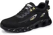 [JiuQing] Men's Steel Toe Shoes Safety Work Shoes Lightweight Comfortable Industrial Sneakers