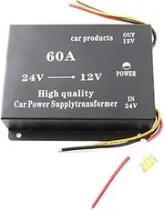 Car Truck Sound Power Adapter 24V to 12V 60A Voltage Reduction Converter Black Plastic Reducer 1 Piece