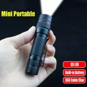 2Pcs Mini Tactical Flashlight Small LED Torch Light 3 Mode Super Bright Penlight