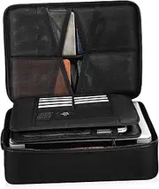 minkissy Box Fireproof Document Storage Box with Multi Compartments Passport Holder Money Organiser for Home Office Travel Protection Against Fire Damage