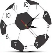 Wall Clock Wall Clocks Silent Non- Sport Soccer Ball Wall Clock, Football Print Silent Non Ticking Round Clock for Home Kitchen Bedroom Desktop Stand ]Decor Office Classroom Clock Art